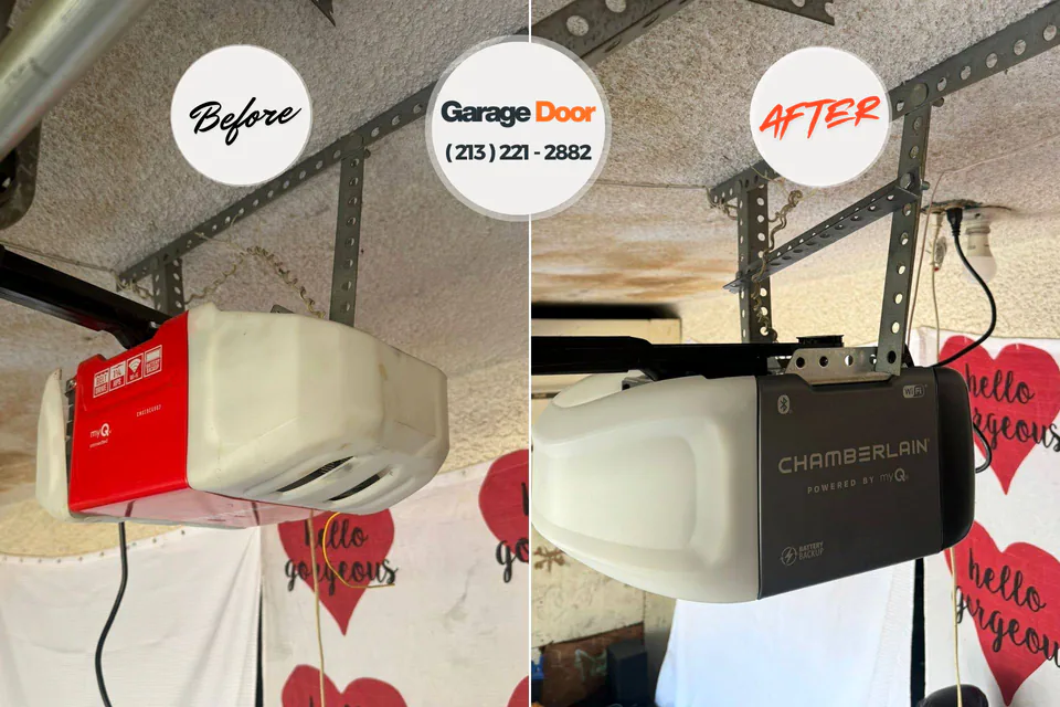 Before and after: garage door repair Lamar County